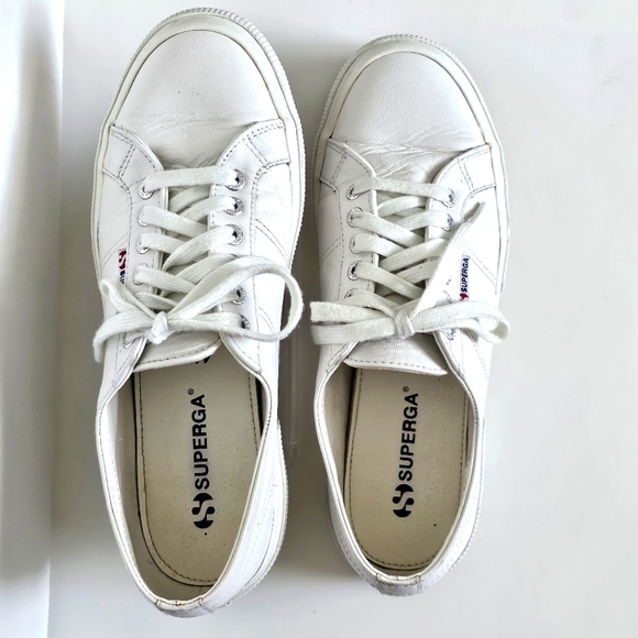 Superga white leather sneakers. Unisex. - Picture 3 of 6